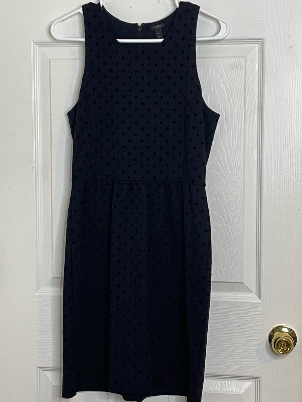 J.Crew Black Sleeveless Polka Dot Viscose Blend Midi Dress Size S/M